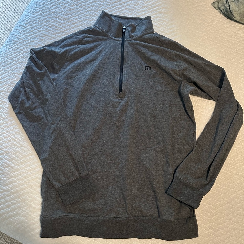 Travis Mathew Charcoal Half-Zip Pullover